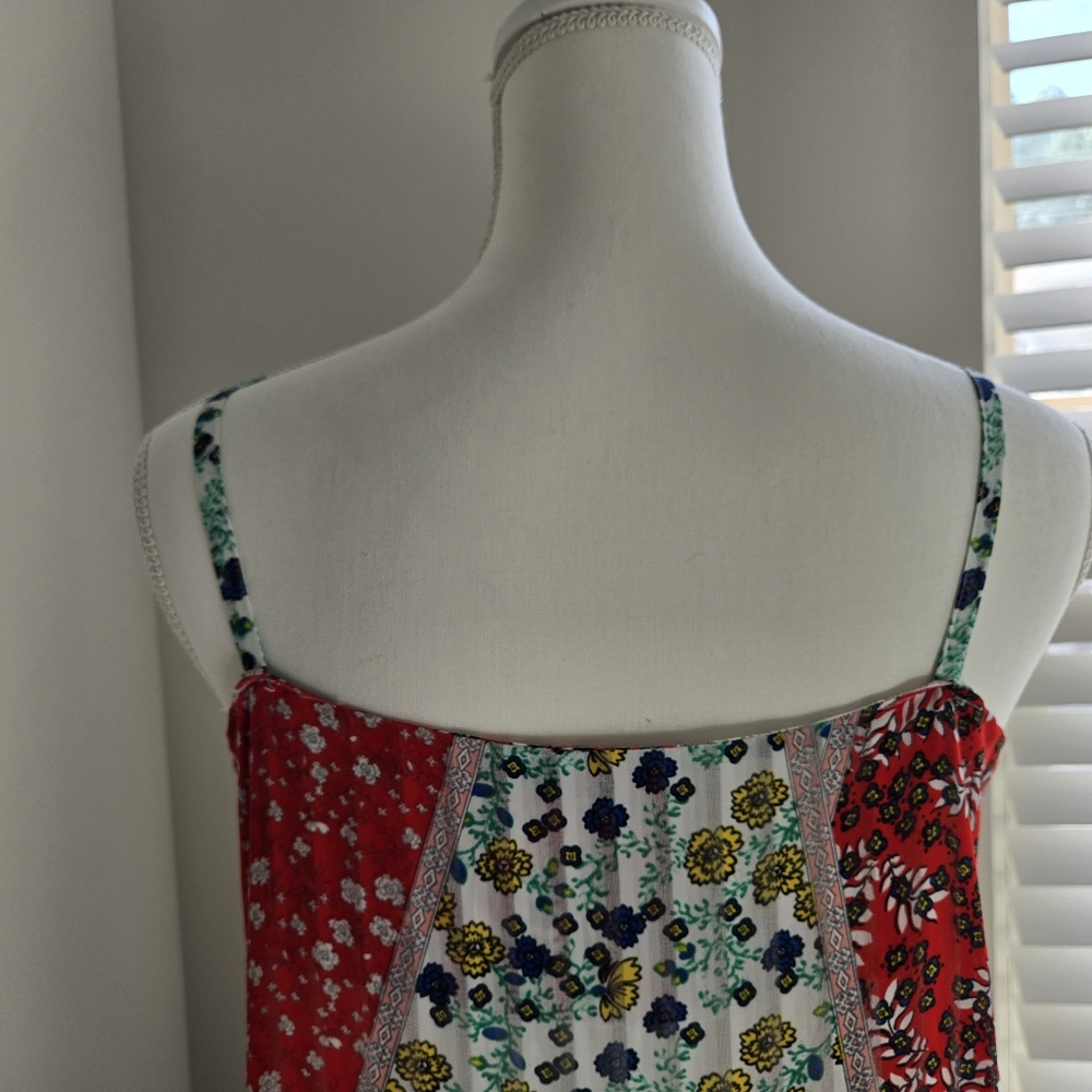 Madame Size L Floral Patchwork Aysemetrical Ruffle Hem Maxi Dress - Picture 11 of 16